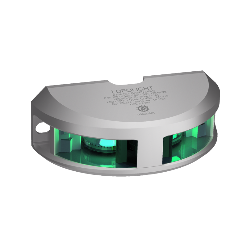 3nm 180° Green, silver anodized